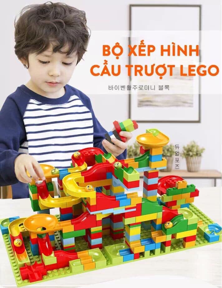 Đồ chơi lego lắp ghép hình cầu trượt thả bi cho bé trên 6 tuổi với 206 miếng ghép nhỏ nhiều màu sắc kích thích thị giác của bé - Bộ lắp ráp kiểu mới cực hót 2020
