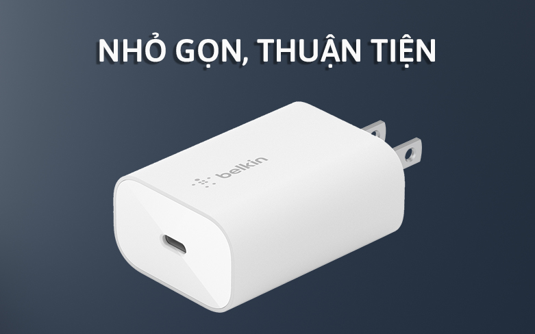 Adapter sạc nhanh 25w usb-c pd belkin - hàng chính hãng - wca004dqwh
