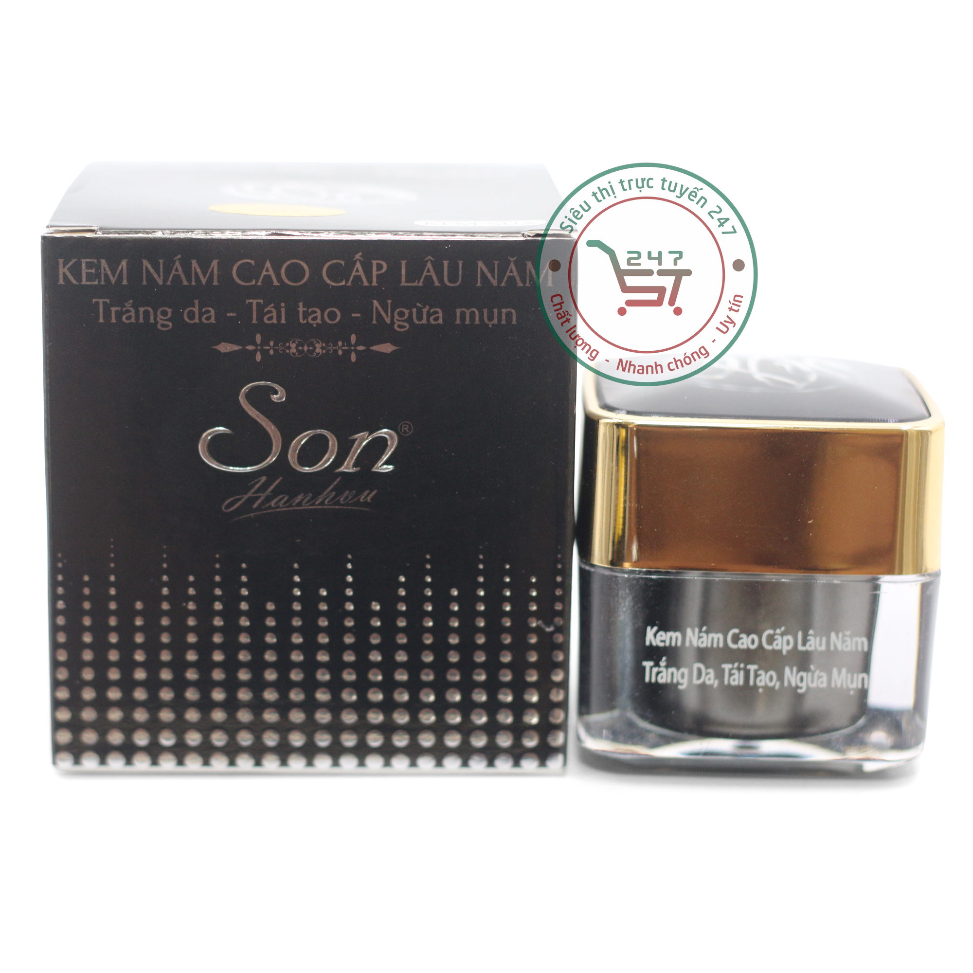 Kem Nám Tàn nhang dưỡng Trắng da mặt ngừa Mụn Nhờn Tái Tạo da Se khít lỗ chân lông nhau thai cừu Collagen SON 30g (Đen)