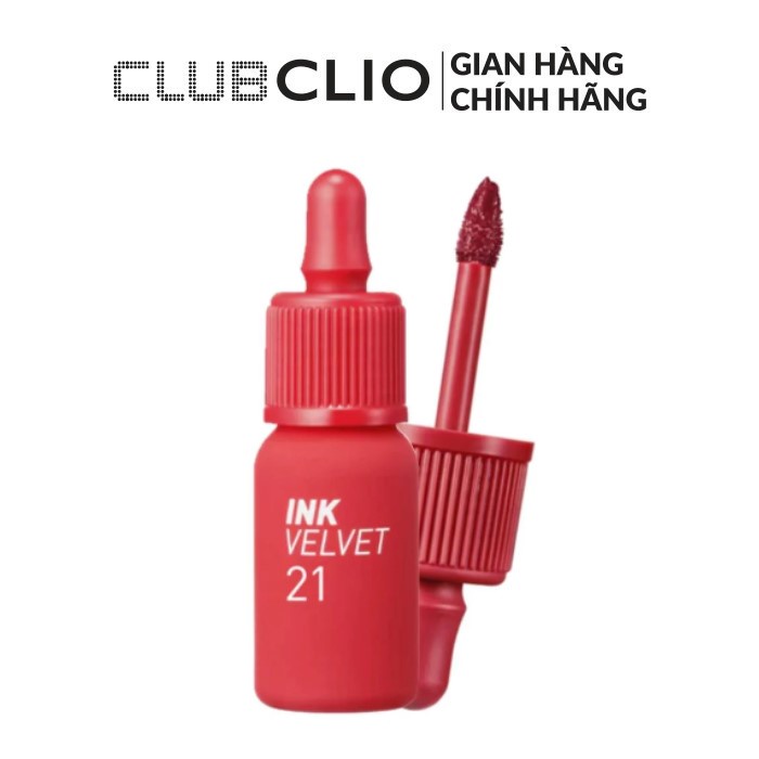 Son tint hiệu ứng nhung mịn peripera ink velvet 4g #21 vitality coral red
