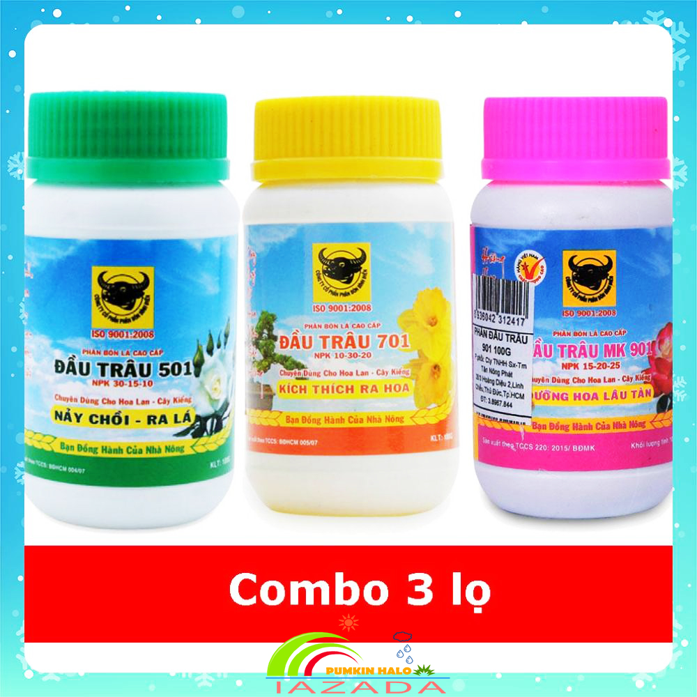 [HCM]BỘ 3 PHÂN BÓN LÁ NPK ĐẦU TRÂU CHUYÊN DÙNG CHO PHONG LAN VÀ HOA KIỂNG