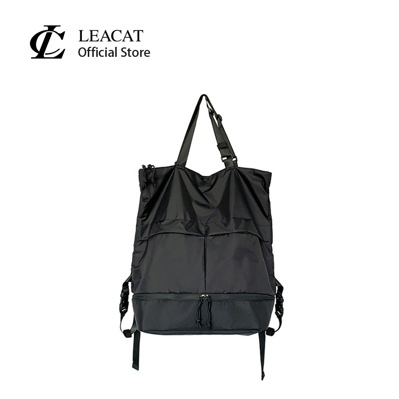 Leacat Backpack Men Women Commuter Handbag Solid Color Shoulder bag Tote Bag Large Capacity Anti splash Nylon Backpack