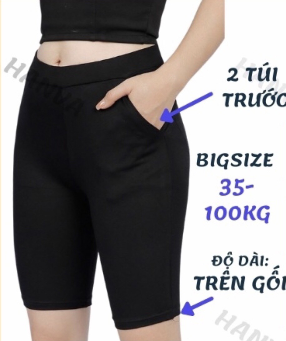 Quần thun ôm - quần legging đùi , quần legging ngố cạp thun siêu mềm mịn 42kg-65kg