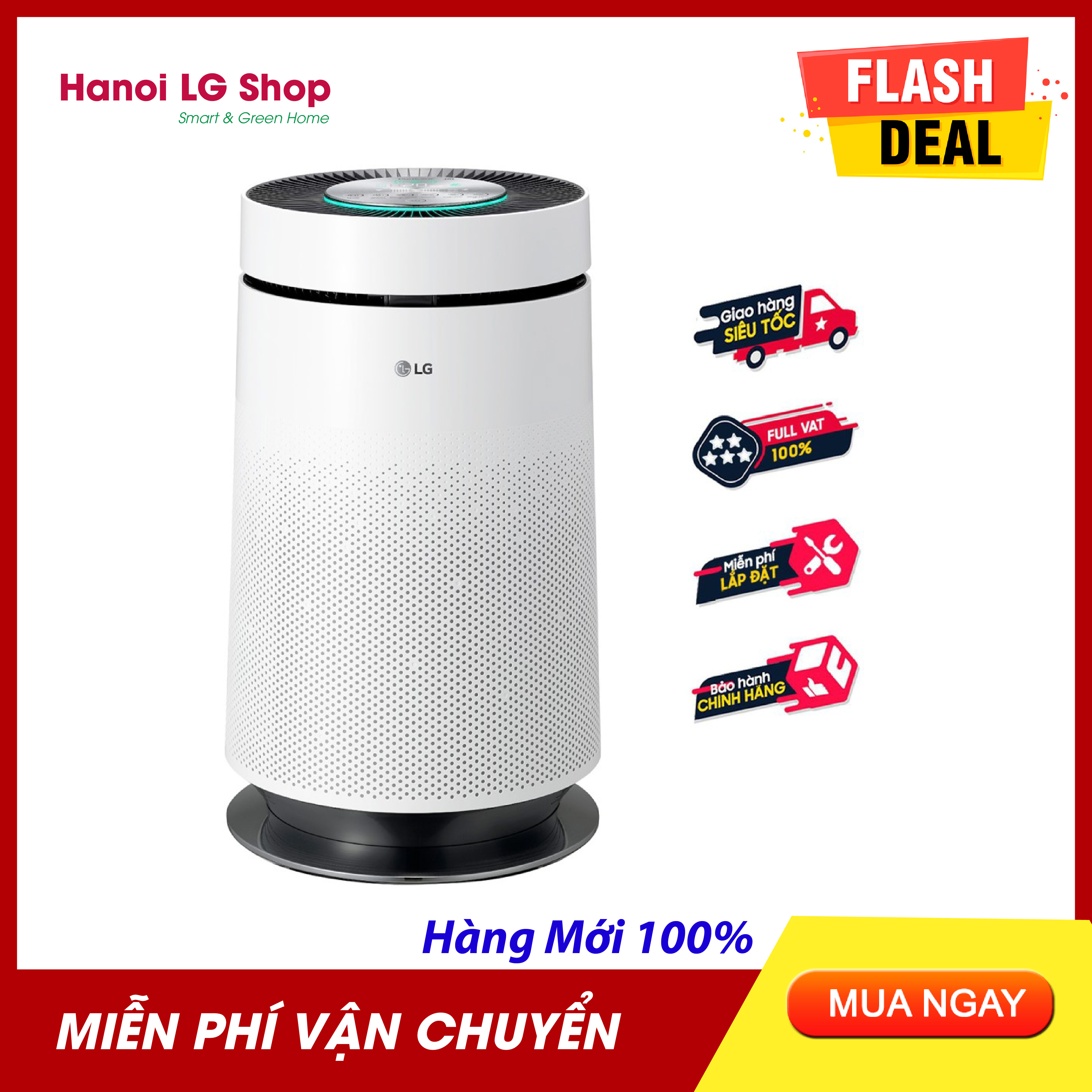 Máy lọc không khí lg puricare 1 tầng as65gdwd0.avh