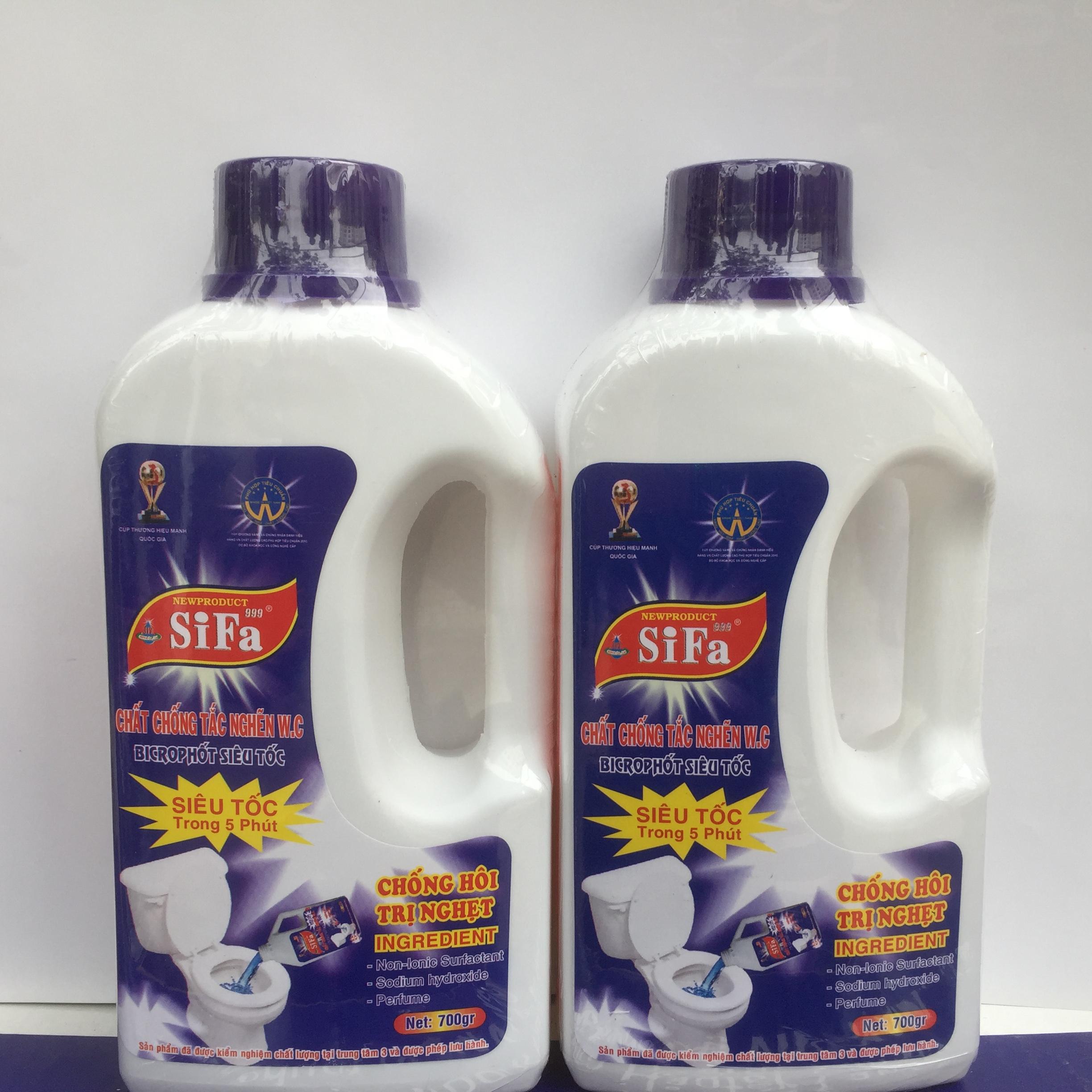 2 chai nước thông tắc bồn cầu vệ sinh siêu mạnh SIFA
