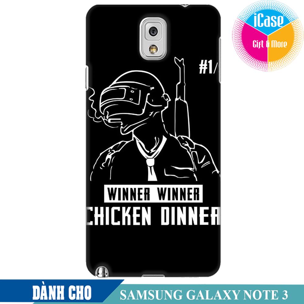 Ốp lưng nhựa dẻo dành cho Samsung Galaxy Note 3 in hình Pubg Chicken Dinner