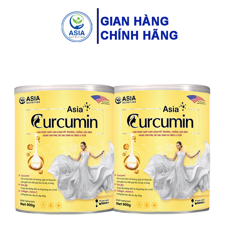 Combo 2 hộp sữa dinh dưỡng Asia Curcumin 900g giúp làm lành vết thương