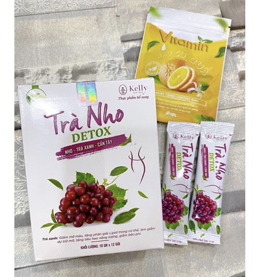 Trà Nho Kelly Detox Giảm Cân Trái Cây Vang Nho - Tan Mỡ Định Hình Eo