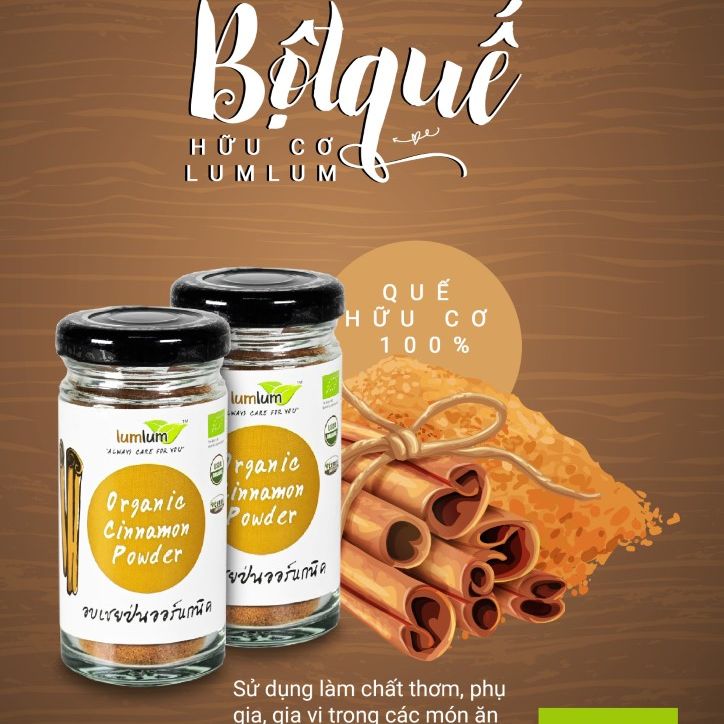 Bột Quế Hữu Cơ Lumlum 30g Organic Cinnamon Powder
