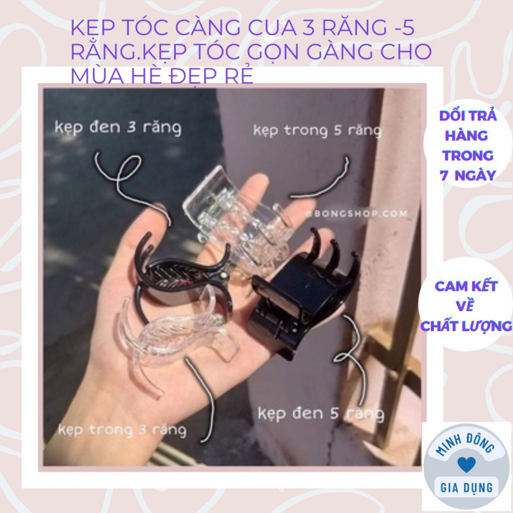 Kẹp Tóc Càng Cua 3 Răng -5 Răng.Kẹp Tóc Gọn Gàng Cho Mùa Hè Đẹp Rẻ