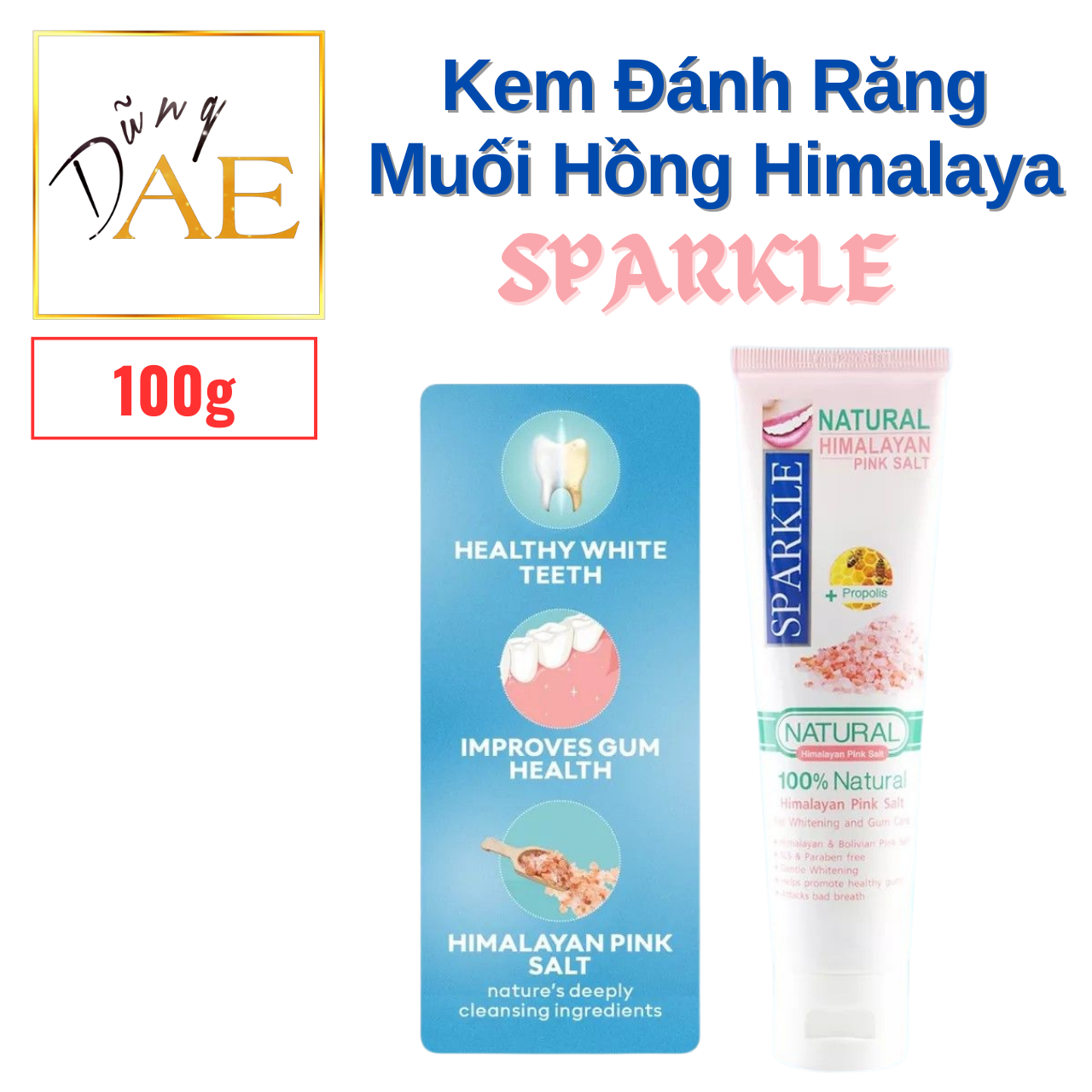 Kem đánh răng bảo vệ nướu sparkle muối hồng thái lan 100g