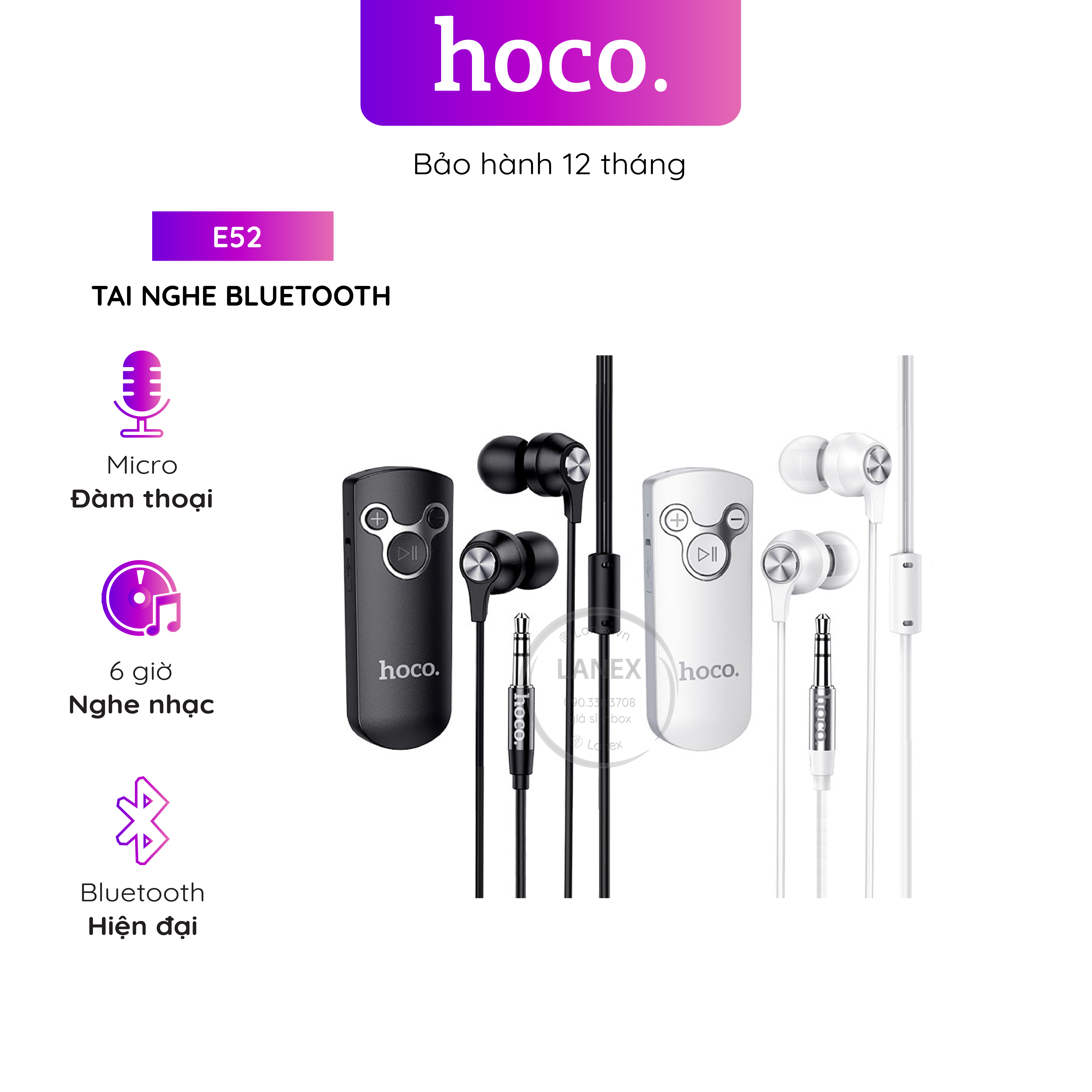 Tai nghe Bluetooth Hoco E52 V5.0 hỗ trợ mic, tương thích nhiều thiết bị