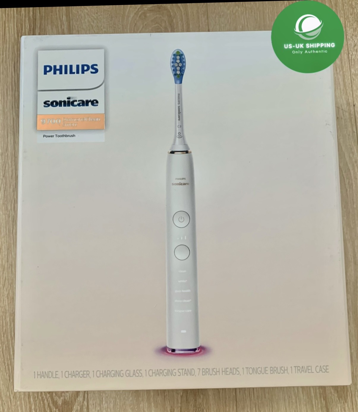 Bàn chải điện Philips Sonicare Diamond Clean Smart 9700 - Màu RoseGold - hàng Mỹ nguyên hộp