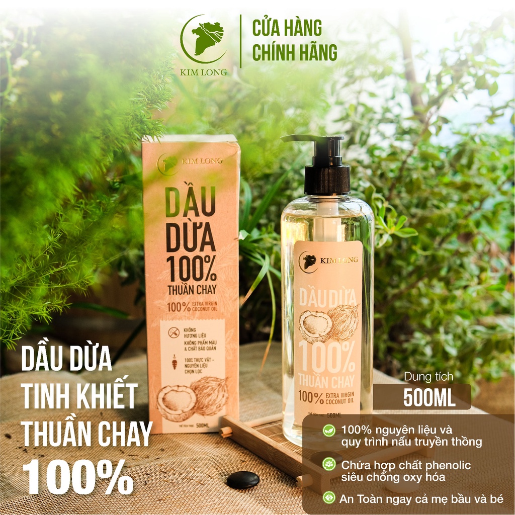 Dầu Dừa nguyên chất 100% - Coconut oil Organic extra virgin - Dầu dừa dưỡng tóc, dưỡng da, dưỡng môi, massage, ngừa rạn da - An toàn cho mẹ bầu và trẻ sơ sinh