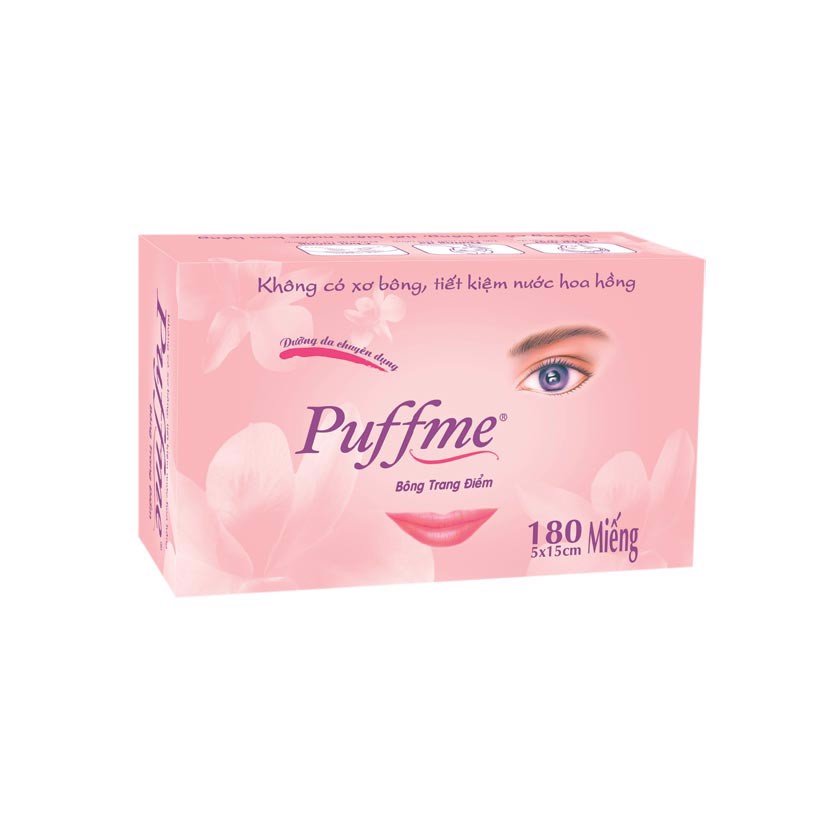 Bông tẩy trang puffme 180m - tặng thêm 30 miếng