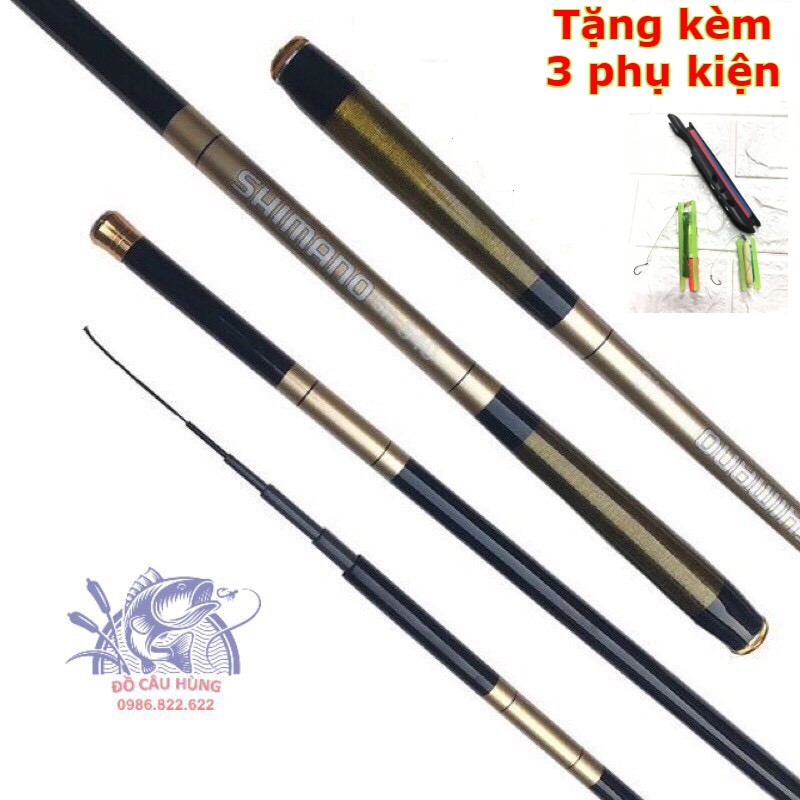 Cần câu tay, cần đơn Shimano 5h 3m6-6m3. Cần cuốn chỉ 5h. Cần câu tay shimano, cần tay tặng 3 phụ kiện.