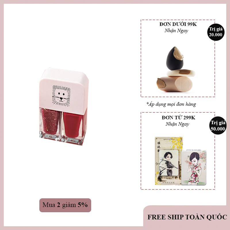 Sơn móng tay set 2 màu FREESHIP TOÀN QUỐC hot 2020 phong cách hàn quôc (KHUYẾN MÃI 3 NGÀY)