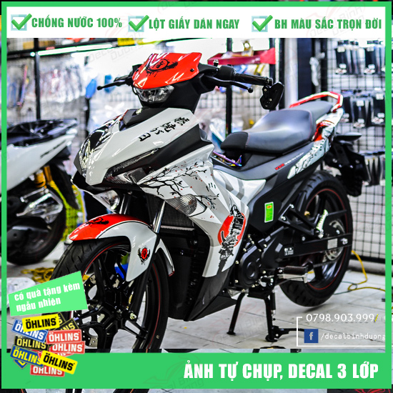 [HÌNH TỰ CHỤP] Tem Xe Exciter   🚲 Decal Exciter 155 🚲 Tem Trùm Exciter 155 Trắng Đỏ Đen Samurai 🚲Team Exciter Đẹp 🚲 Team exciter 155