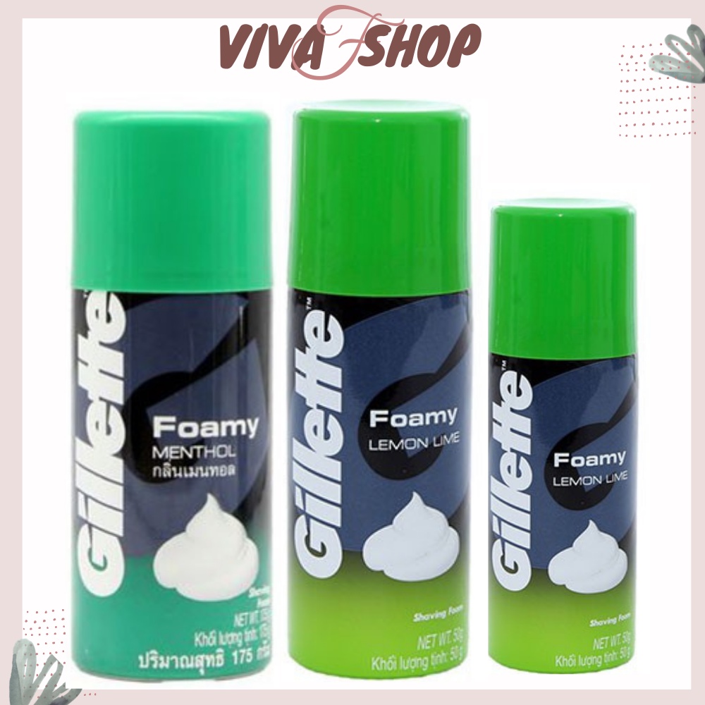 Kem bọt cạo râu gillette foamy shaving foam 175g menthol - lemon - kem cạo râu