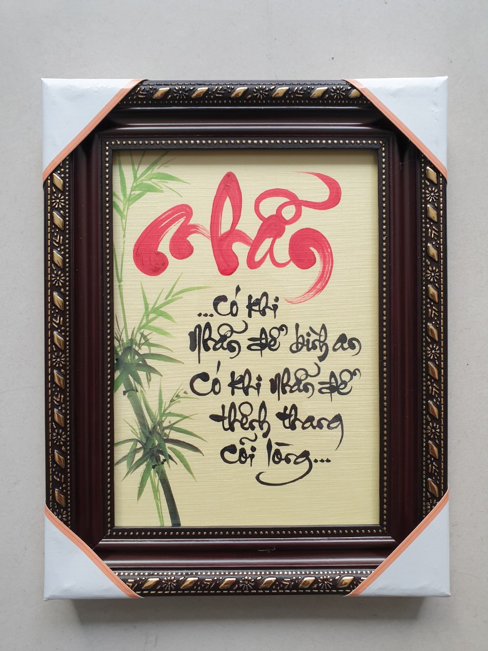 Tranh Thư pháp để bàn chữ Nhẫn 18x23