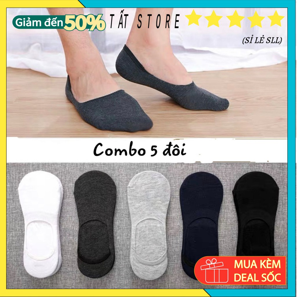 Tất lười nam - Tất đi giày lười - vớ lười Tất Nam Cổ Ngắn -Tất Hài (Combo 5 Đôi) Vớ Lười Nam Chống Hôi Chân Khử Mùi Tt06