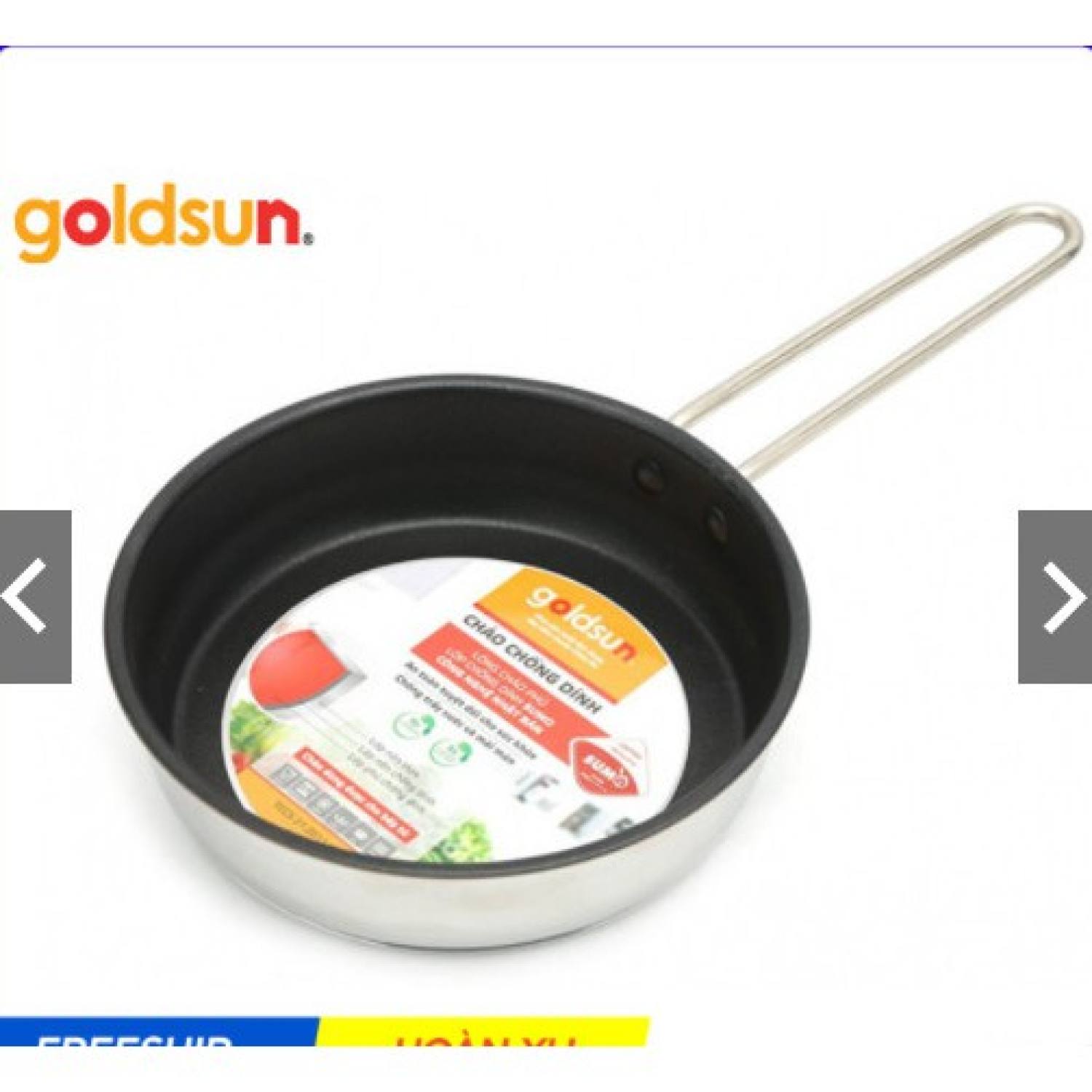 Chảo chống dính inox cao cấp goldsun đáy từ size 16/18/20 cm gpp09-f16/ gpp09-f18/ gpp09-f20 - hàng chính hãng goldsun