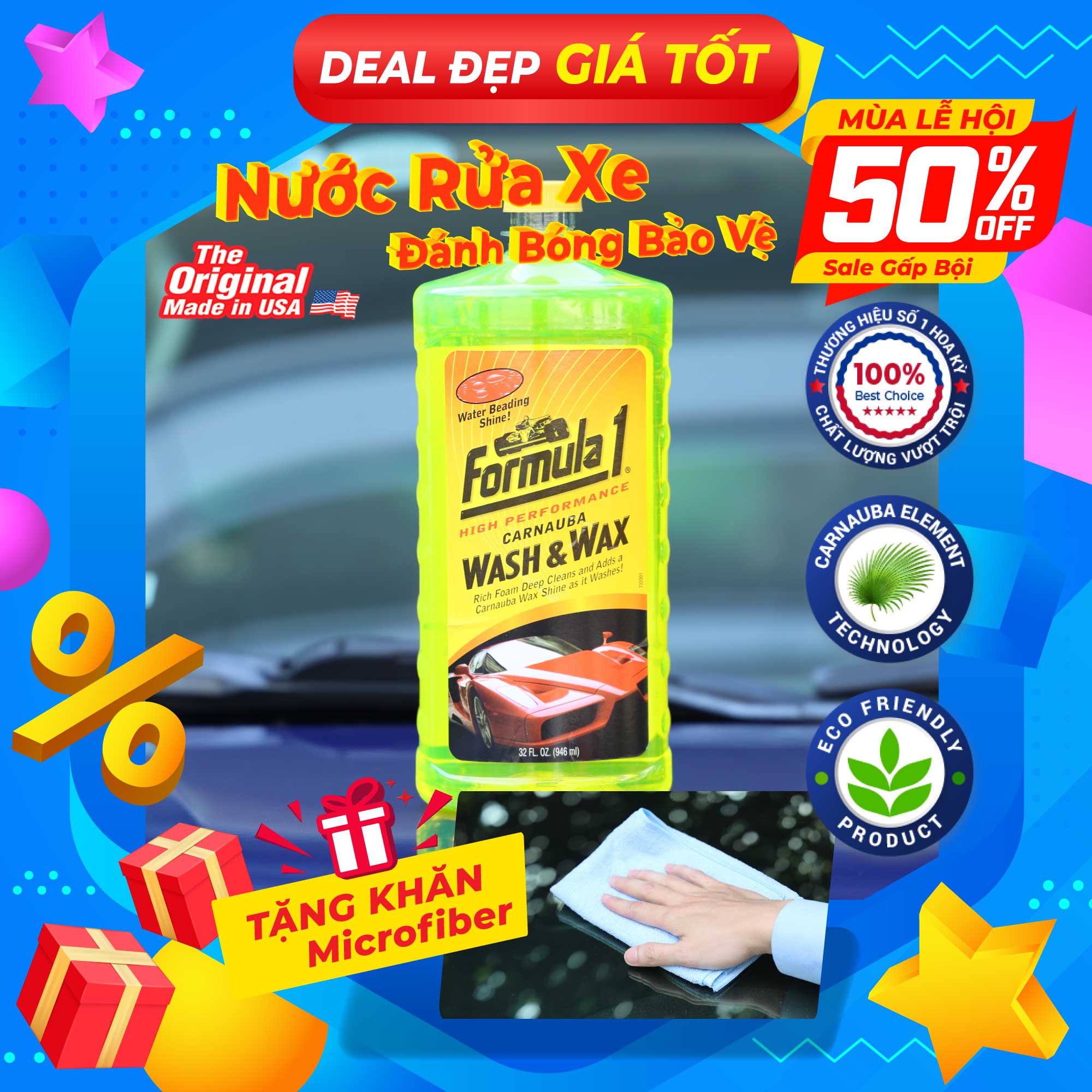 Nước rửa xe cao cấp formula 1 613700 946ml - nhập khẩu chính hãng