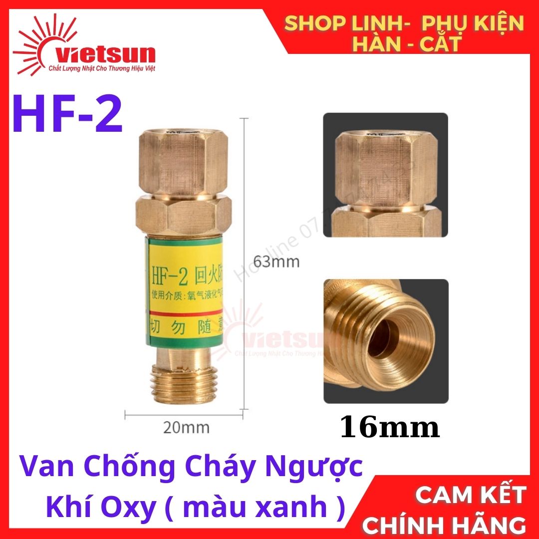 Van chống cháy ngược oxy Acetylene HF-2 dùng hàn cắt gió đá - Vietsun