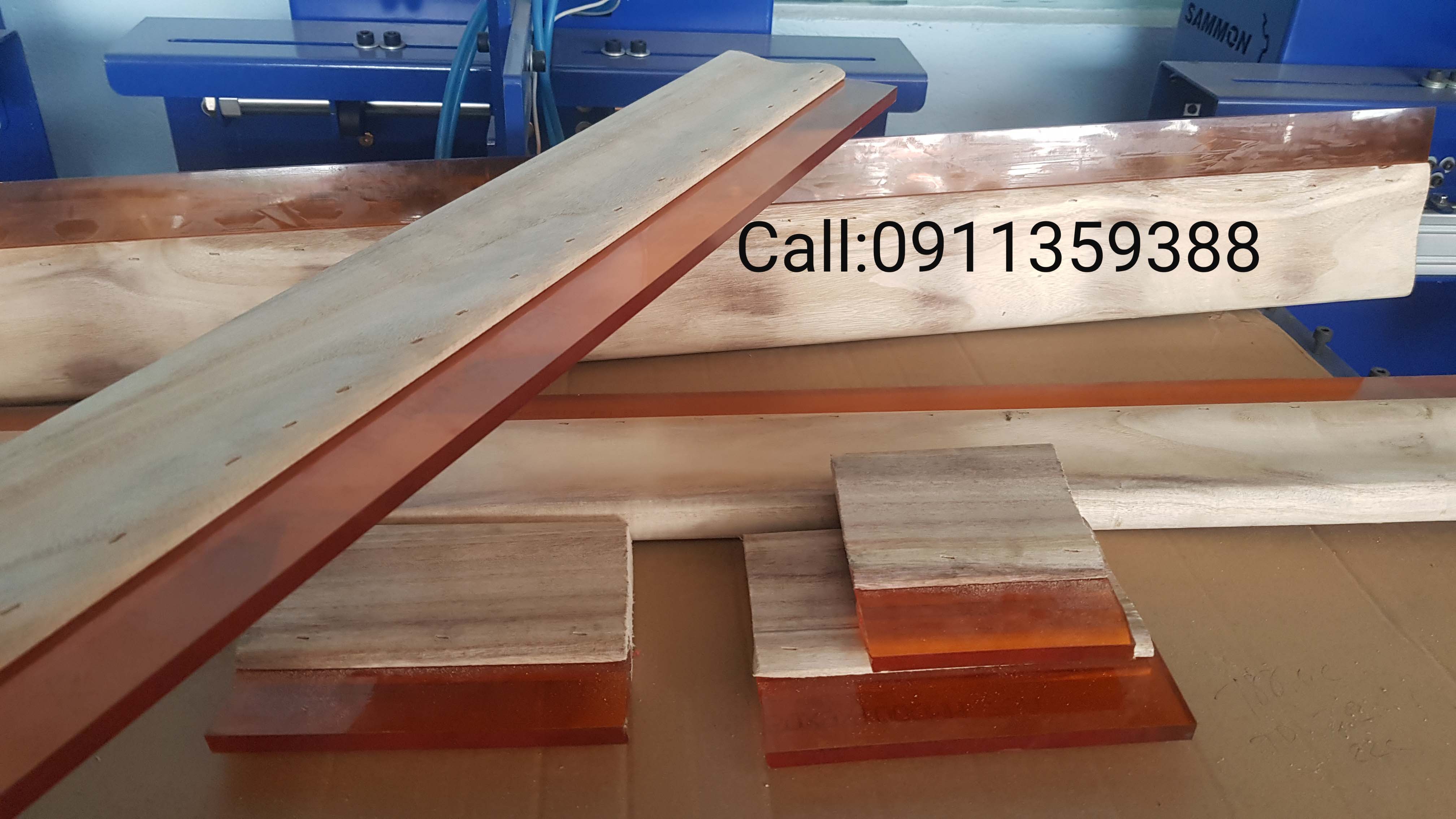 Dao gạt mực/cọ in lụa cán gỗ lưỡi bằng/cọ gạt mực tốt
