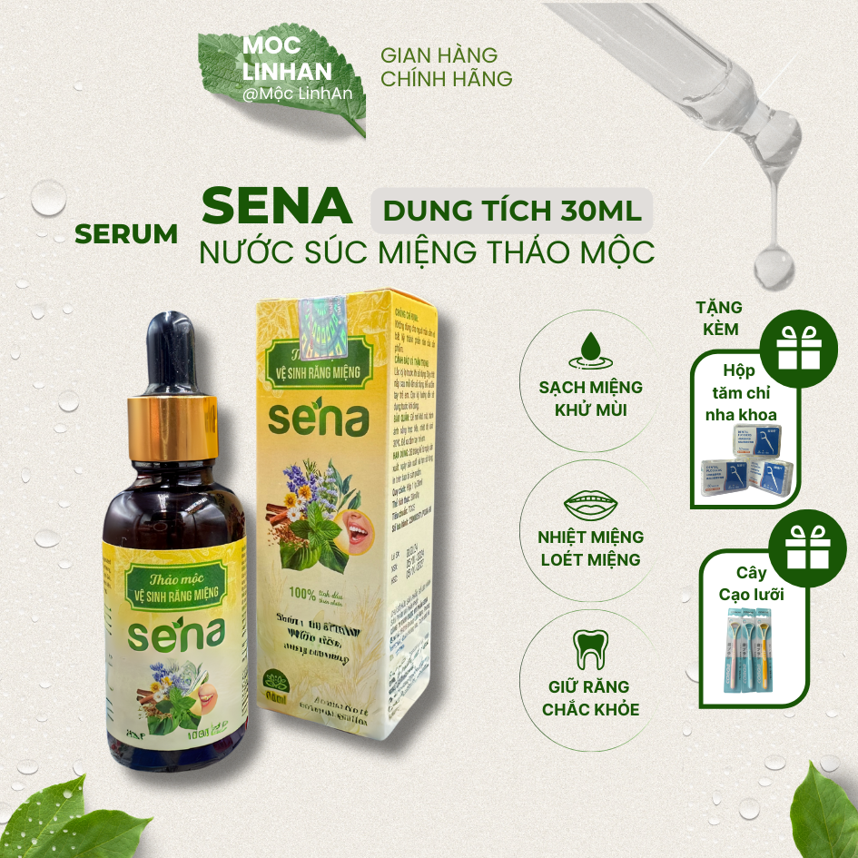 SERUM SENA nước súc miệng thảo mộc ngừa nhiệt miệng hôi miệng sâu răng 30ml