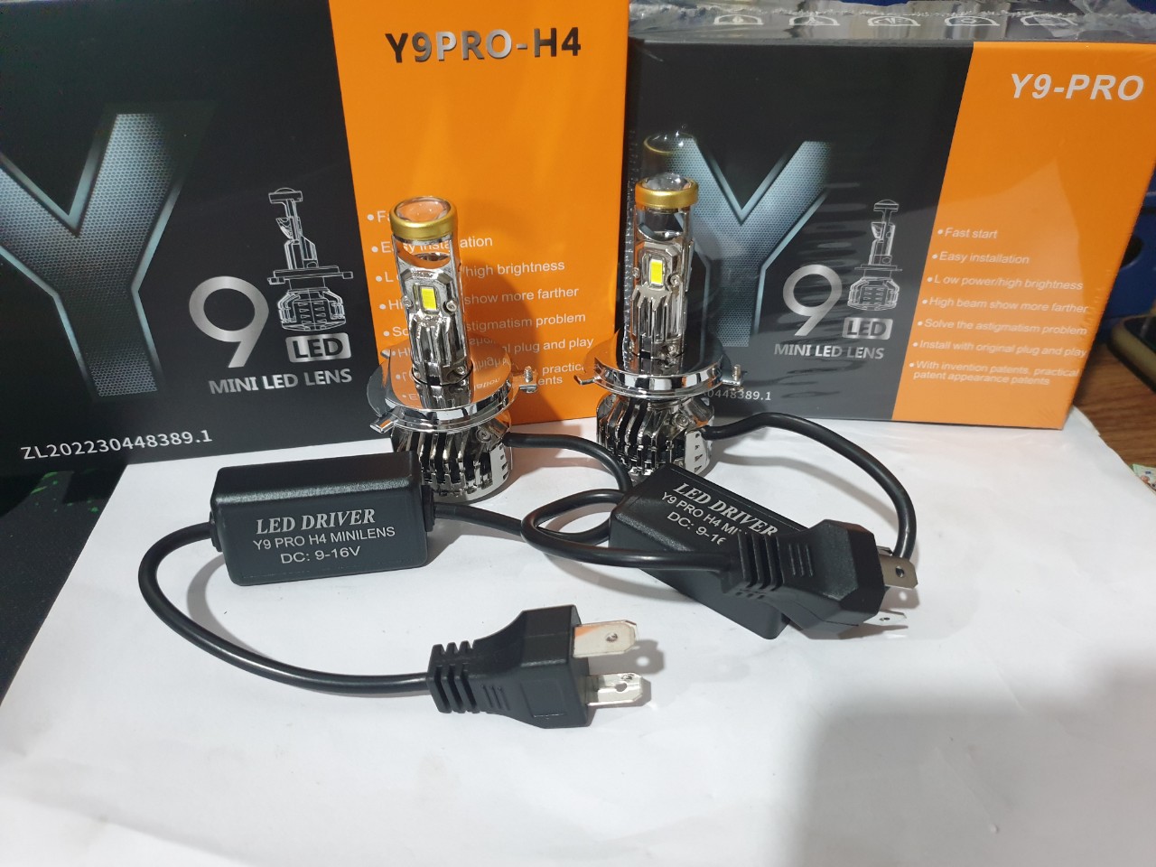 đèn LED Bi Cầu Mini Y9 chân H4-H7-H11-H16-hb3/9005-hb4/9006