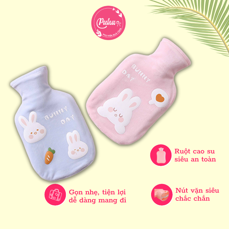 Túi Chườm Nóng Bụng Puha Túi Nước Nóng Lạnh Đa Năng Chườm Nóng Chườm Lạnh Giảm Đau Bụng, Giảm Đau Vai Gáy Dùng Cho Các Bạn Nữ.