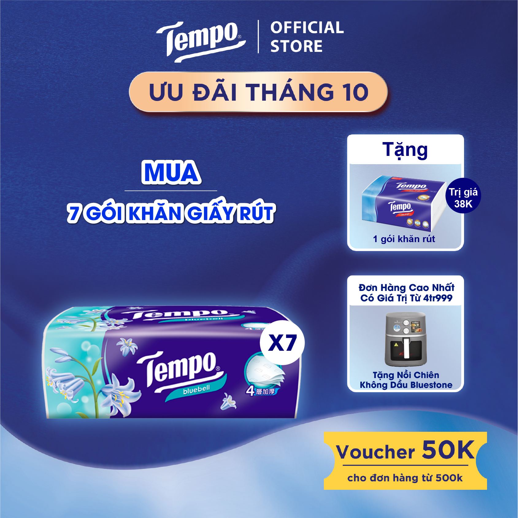 [MUA 7 GÓI TẶNG 1 GÓI GIẤY RÚT] Khăn giấy cao cấp Tempo Softpack - 4 lớp bền dai, an toàn cho da - Thương hiệu Đức