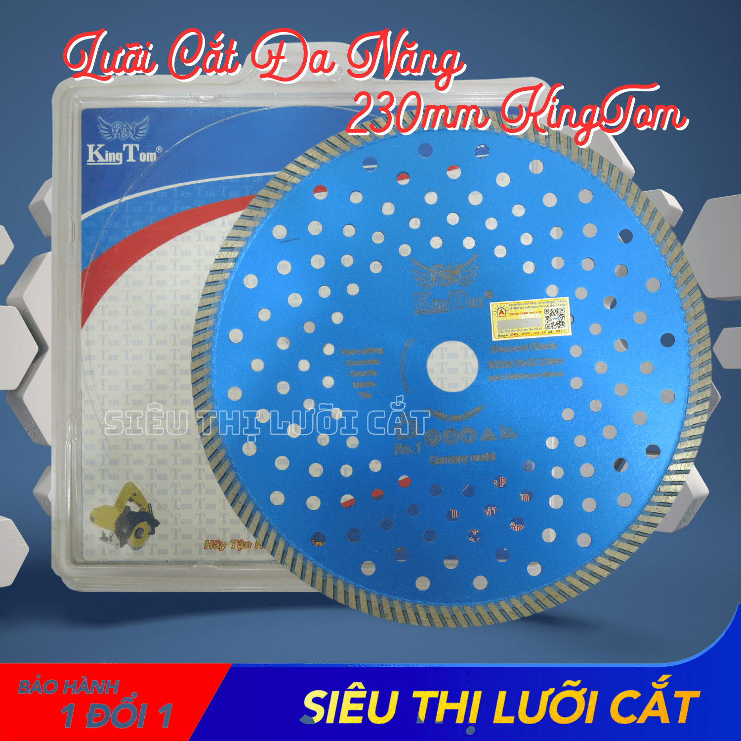 Lưỡi Cắt Đa Năng Cao Cấp 230mm KingTom - Chuyên Bê Tông, Đá Cứng