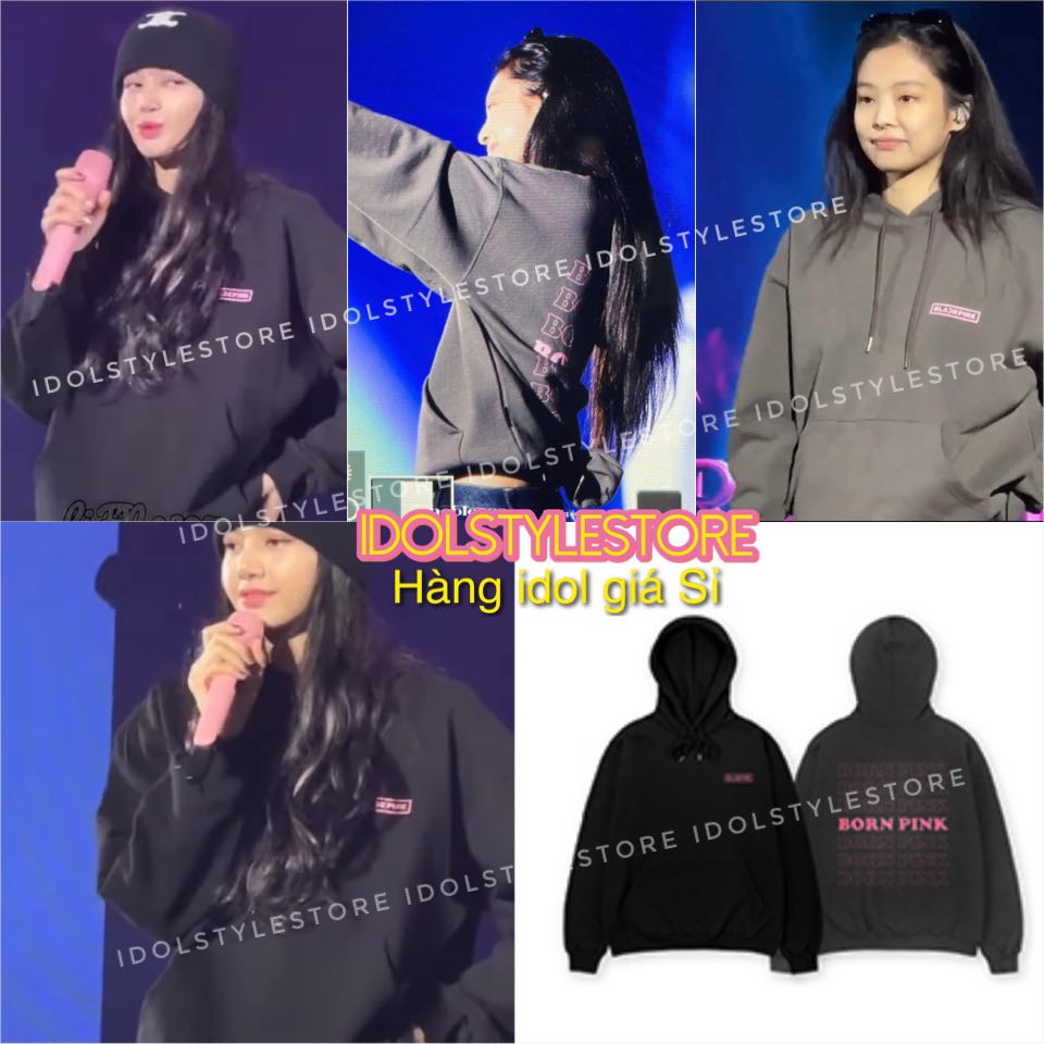 Áo nỉ hoodie Blackpink Bornpink Lisa Jennie Jisoo Rose Rosie