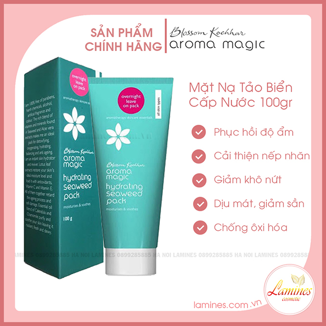 Mặt nạ tảo biển | aroma magic hydrating seaweed pack 100gm - tặng cọ quét