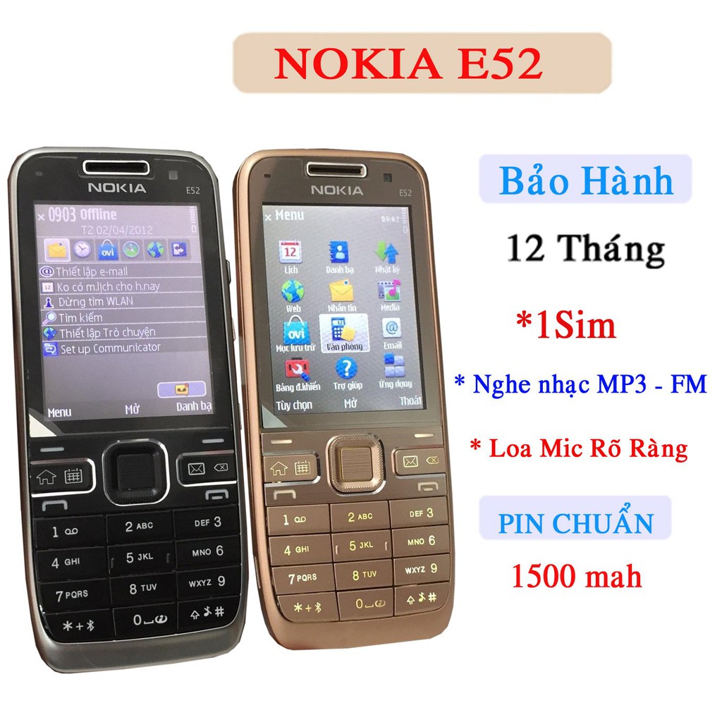 Điện thoại nokia e52 sóng 3g – chính hãng bảo hành 12 tháng