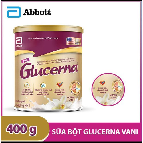 Sữa bột Glucerna hương vani 400g dành cho người bệnh tiểu đường