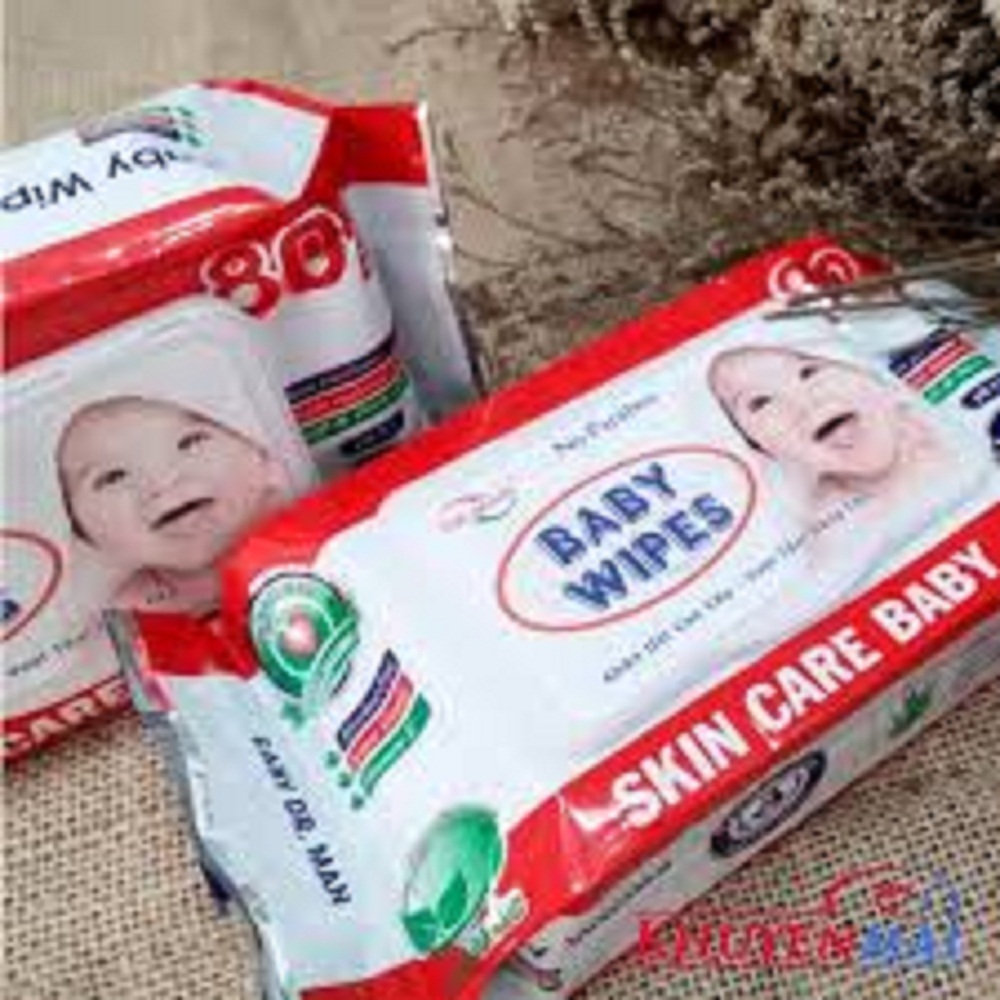 Combo 5 bịch khăn giấy ướt baby wipes 80gr không mùi