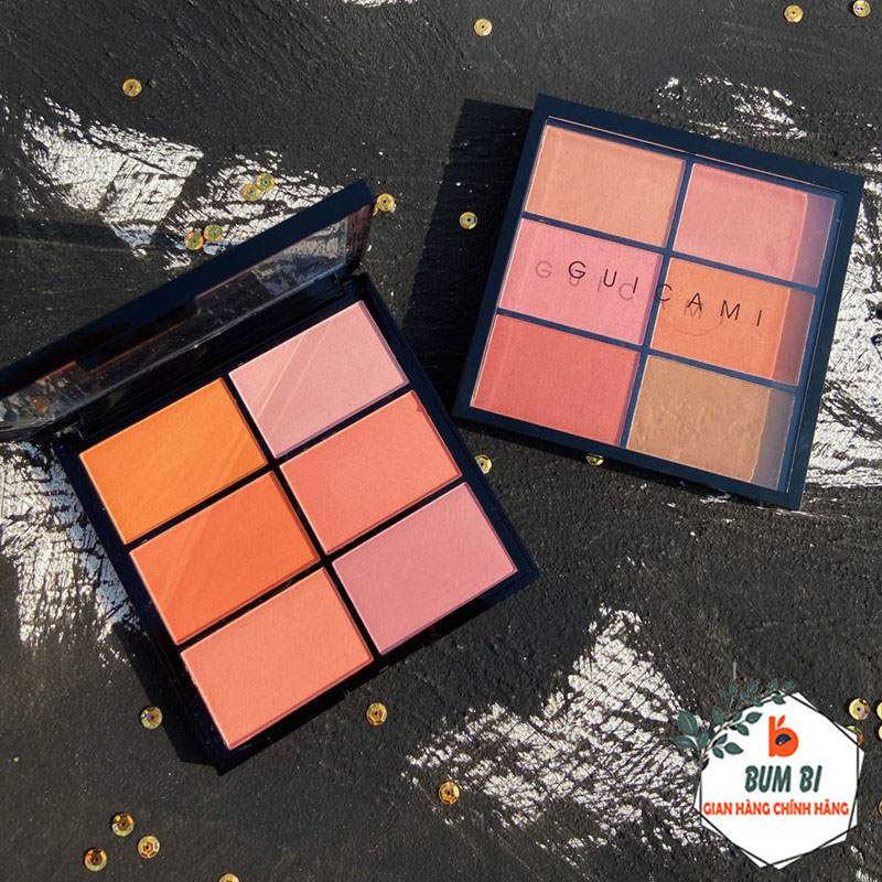 Phấn Má Hồng Guicami 6 Ô Tone Cam Đào Chất Mịn Lì, Bảng Phấn Mắt Má Nhiều Màu Giúp Làn Da Tươi Sáng Rạng Ngời Cho Bạn.