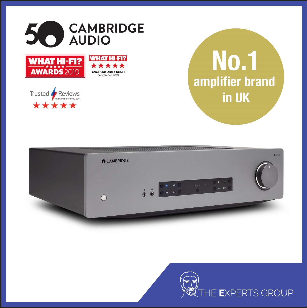 Amply tích hợp cambridge audio cxa61 màu lunar grey