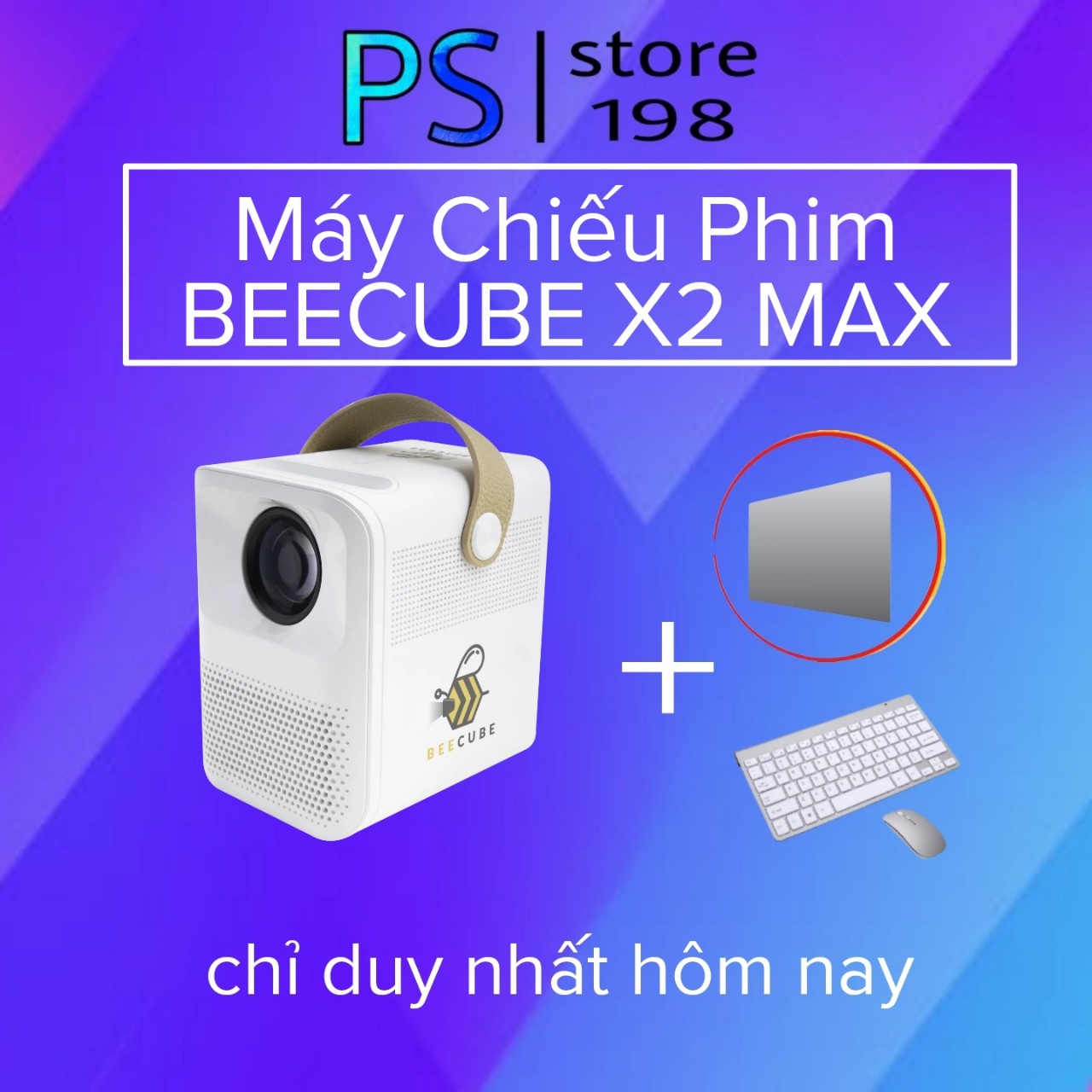 ▪❁▽ Máy Chiếu Mini BEECUBE X2 Max FullHD - Hệ Điều Hành Android - FULL HD 1080P tặng giá đỡ treo tường giá 300k