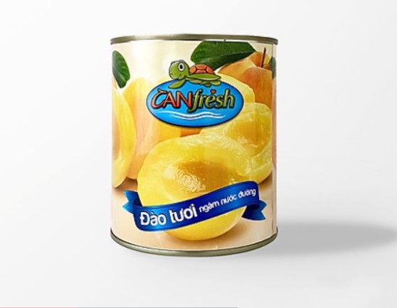 Combo 5 đào tươi canfresh ngâm đường hạ long 820gr