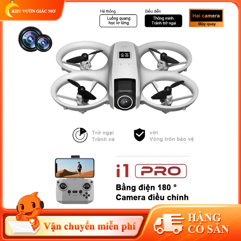 Máy bay không người lái i1 PRO mới 4K HD Camera kép Tránh chướng ngại vật Lưu lượng quang học Chụp ảnh trên không Quadcopter với máy bay không người lái có ánh sáng mát mẻ