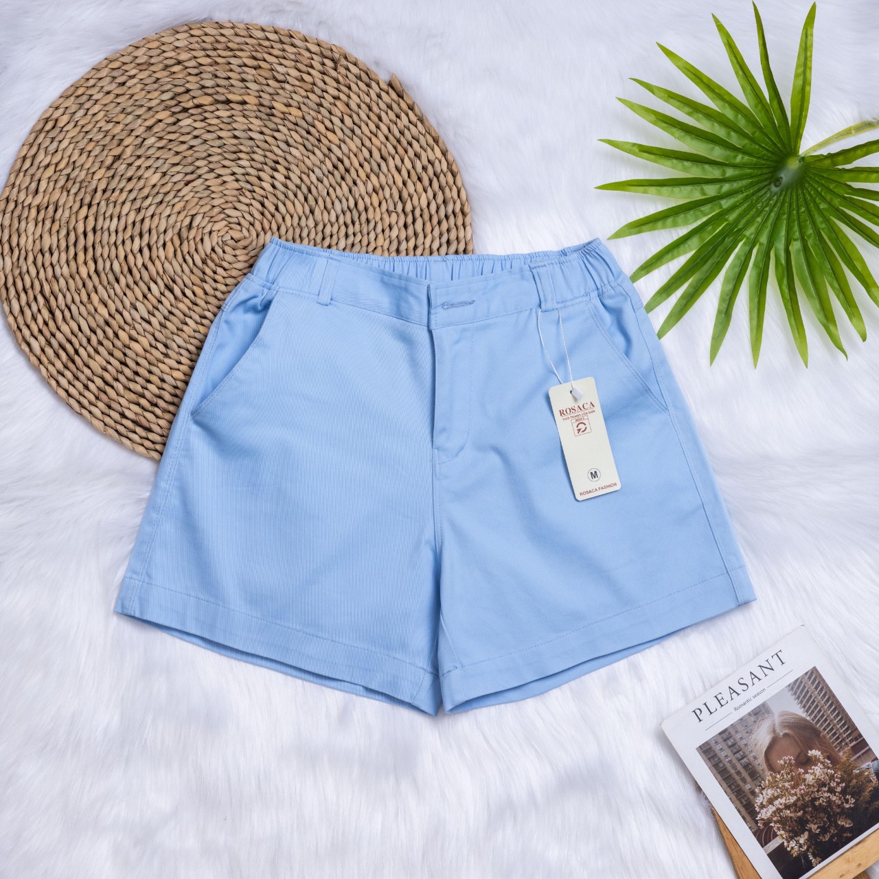 Quần short kaki lưng thun nữ
