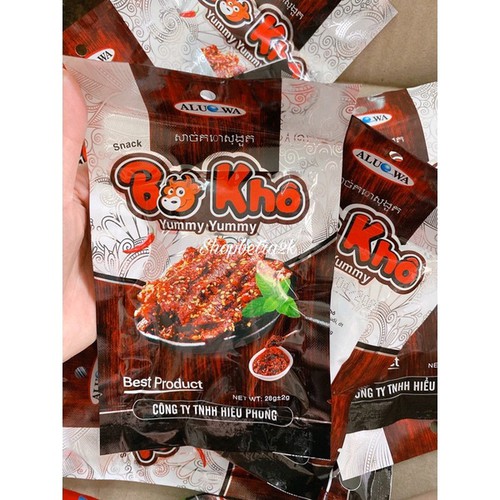 [ mẫu thử ] 5 Gói Snack Bò Khô Yummy ALUOWA, Snack Bò Thơm Cay