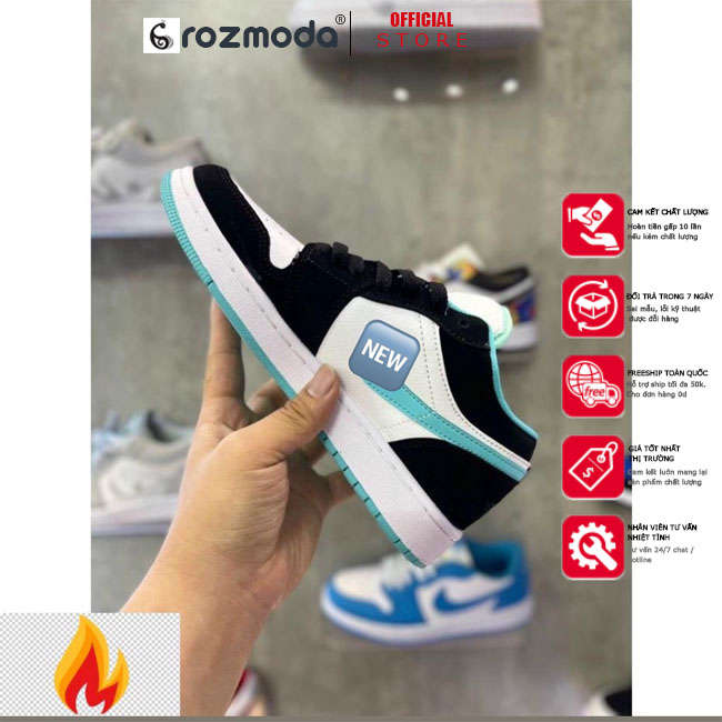 Giày thể thao nam nữ, giày sneaker jds1 xanh ngọc cổ thấp đế độn dùng để đi chơi bóng rổ thể dục cho học sinh sinh viên