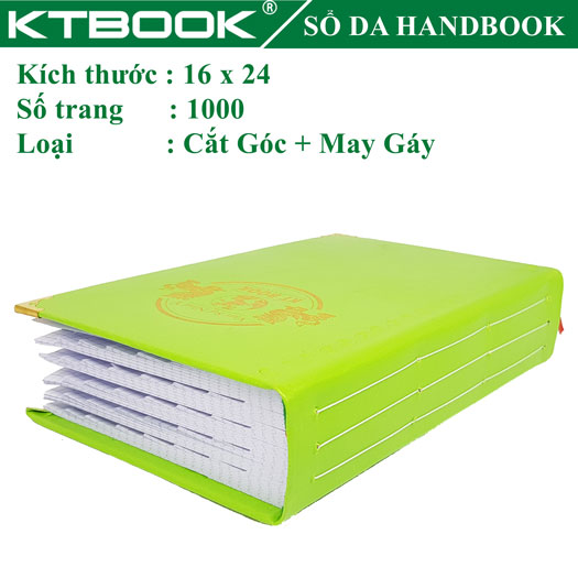 Sổ Handbook Bìa Da Dày 1000 trang Cắt Góc và May Gáy