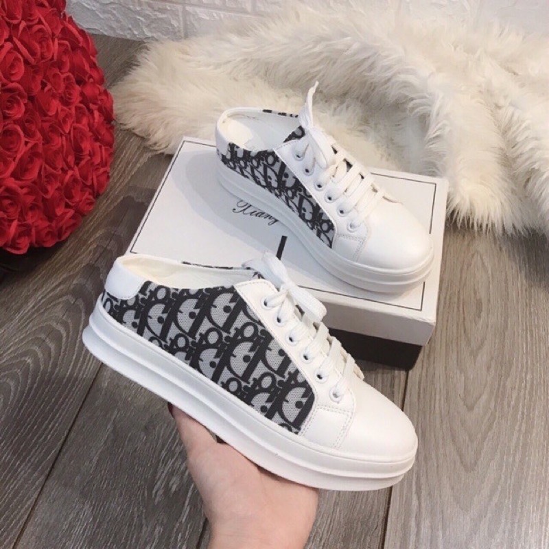 [mã 1512fashionsale1
giảm 10k đơn 50k] sục thể thao độn đế 5cm phối vải dior sục thể thao nữ siêu đẹp