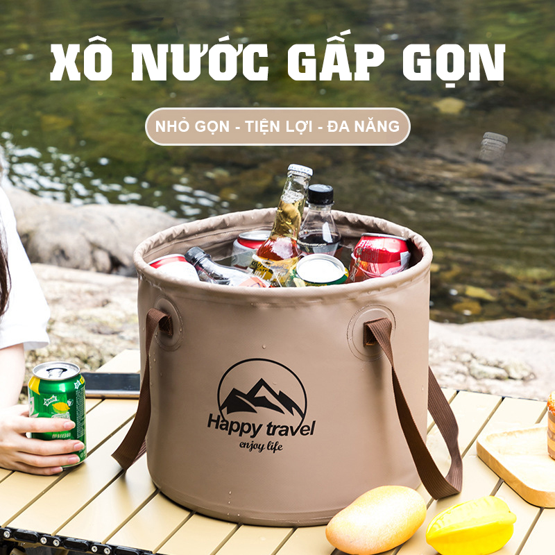 Xô nước dã ngoại gấp gọn ngoài trời , xô nước cắm trại tiện dụng, dễ dàng mang theo 10l/20l- dcp19